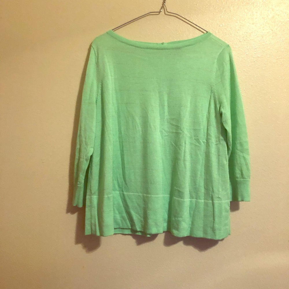Halogen Mint Green and White Striped Sweater